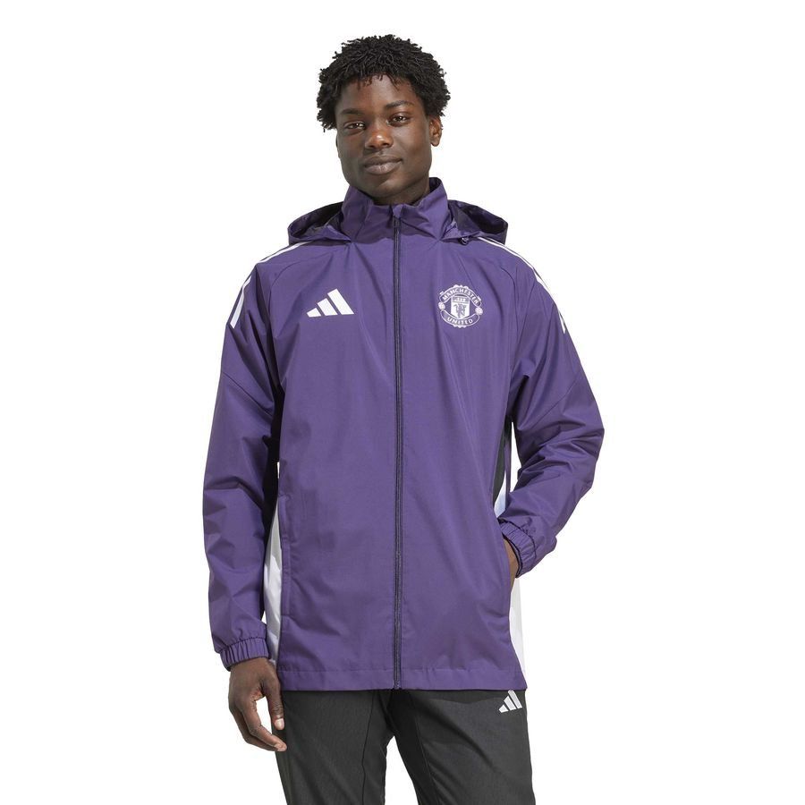 Manchester United Jacket Tiro 25 All Weather EU - Aurora Plum/White/Black - Men's-SoccerKits Hub | Buy Soccer Jerseys Online